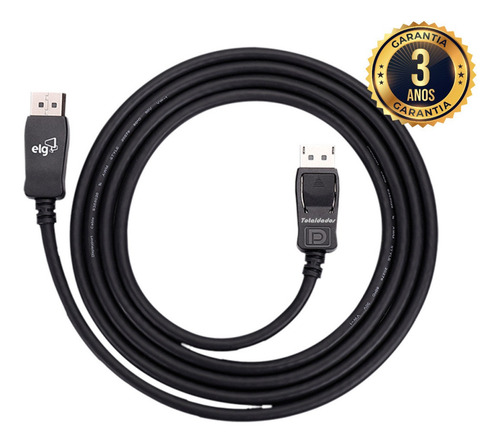 Imagem 3 de 7 de Cabo Displayport Gamer 1.4 1080p@240hz 4k@120hz 8k@60hz- ELG