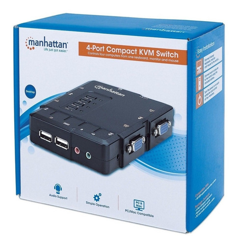 Kvm Switch Manhattan 151269 4 Puertos Usb Y Vga 1600 X 1900