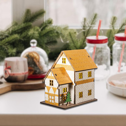 Nuevo Casa Miniatura Iluminada, Modelo 11cm X 7,8cm X 11,6cm