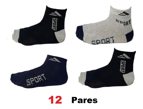 Imagem 3 de 5 de Kit 12 Pares Meia Masculino Cano Curto Soquete Algodão/ P/a