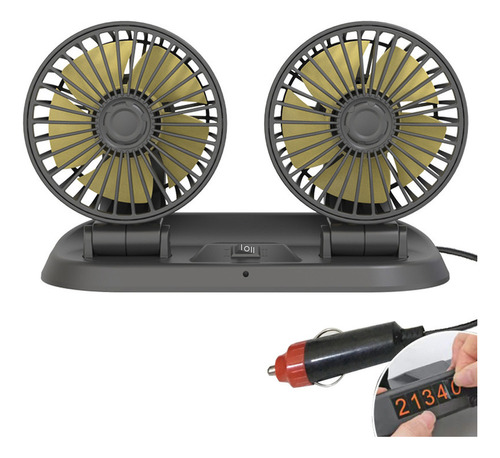 Ventilador De Escritorio For Coche, Doble Cabezal De 2 Vien