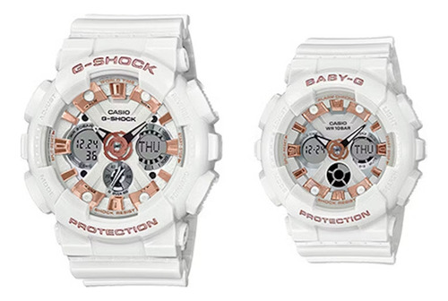 G Shock Pareja Lov 20a 7a Original Blancos Caja Por 2 Reloj