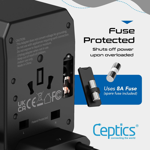 Adaptador De Corriente Ceptics International, Tipo Usb Para