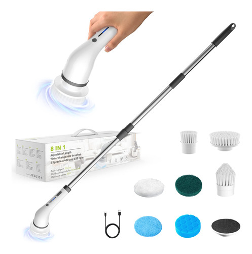Electric Spin Scrubber,cordless Scrubber Cleaning Brush Wit.