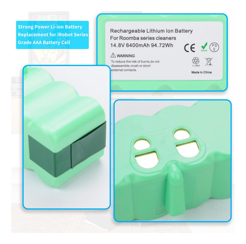 6400 Mah Batería Para Irobot Roomba Rextended Life
