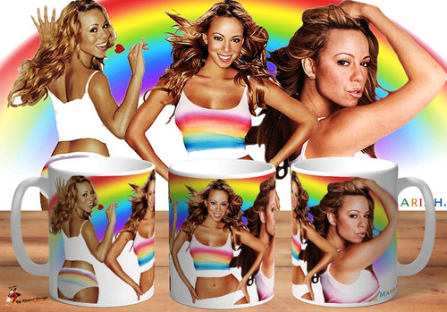 Taza De Ceramica Mariah Carey Rainbow Fans Art