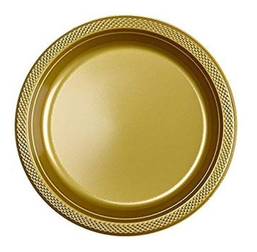 Imagen 1 de 2 de 60 Platos Grande 9 In Alimento Oro Dorado Fiesta Desechables