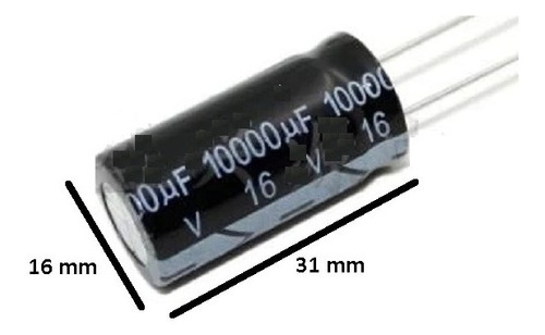 1 Pieza Capacitor Electrolitico 10000µf 16v 105°