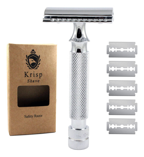 Krisp Beauty Kit De Afeitado Hmedo De Doble Filo De Acero In