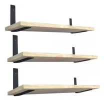 Comprar Kit 3 Estantes Repisas Madera Maciza 60 X 20 Mensulas Hierro