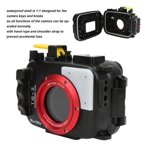 Funda De Buceo Submarina, 60 M/65,62 Yardas, Negra, Impermea