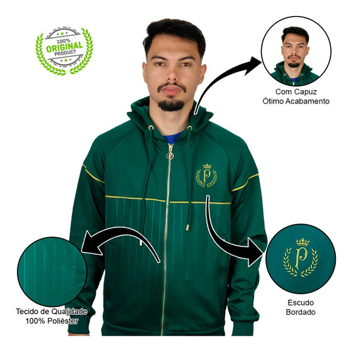Jaqueta Palmeiras Malha Golden Masculino Licenciado