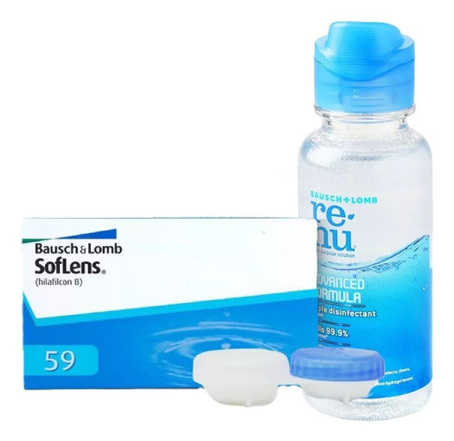 Lentes De Contacto Soflens 59 + Solucion 60 Ml Positivo 4.50 Hipermetropía