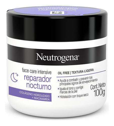 Crema Hidratante Facial Neutrogena Reparador Nocturno 100 G Momento de aplicación Noche Tipo de piel Todo tipo de piel