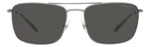 Gafas de sol Arnette Boulevardier para hombre An3088 741/87, 59 colores, gris oscuro, marco gris, color varilla, lente gris, color gris, diseño cuadrado