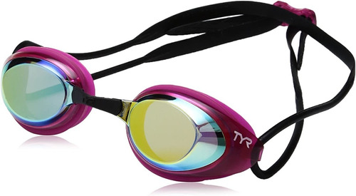 Googles Natacion Tyr Performance Blackhawk Racing Mirror Color Rosa/dorado