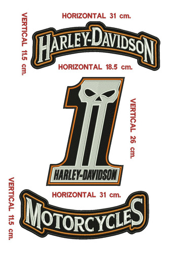 906 Harley Davidson Número 1 Calavera Parche Bordado