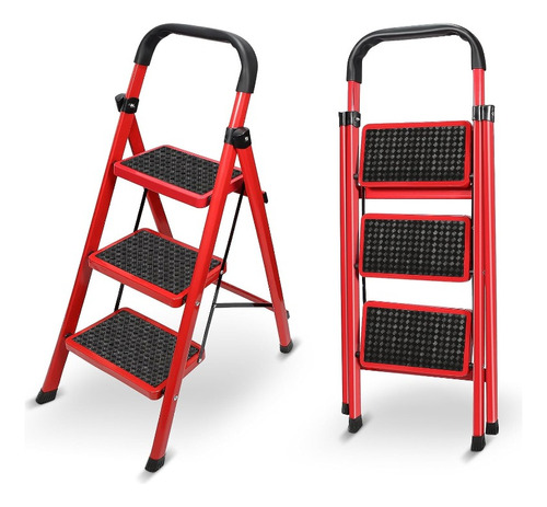 Escalera Tubular De Plegable Con 3 Peldaños