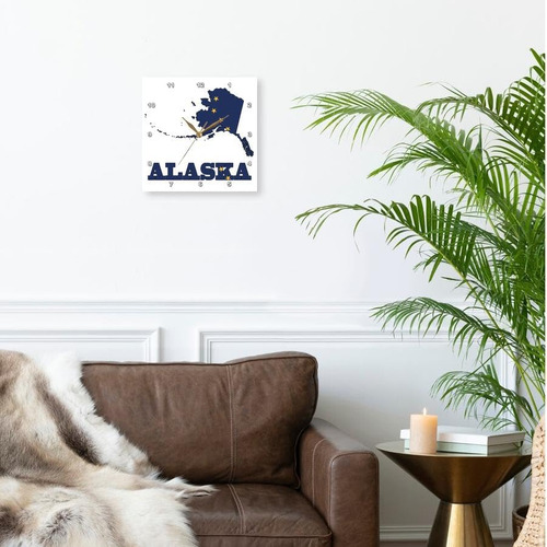 3drose Dpp__1 Bandera De Estado De Alaska En El Mapa De Esqu