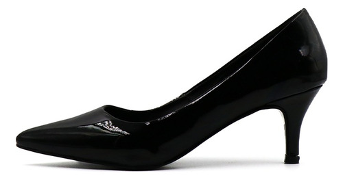 Zapatilla Elegante Puntal Bajito Tacón Stiletto Ch  Negro-76