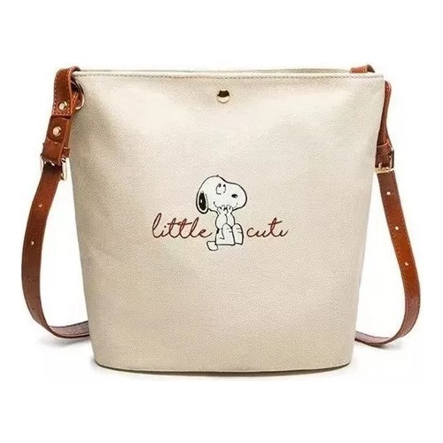 Bolsa Violetas Snoopy Adorable De Moda De Lona Para Mujer