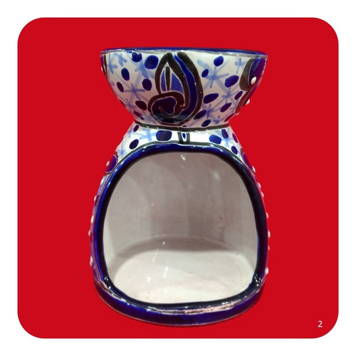 Imagen 2 de 2 de Difusor De Aromas Cerámica Tipo Talavera Aromaterapia 15 Cm