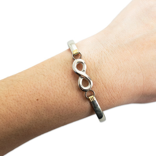 Pulsera Mujer Plata Y Oro Infinito Esclava - Garantía 