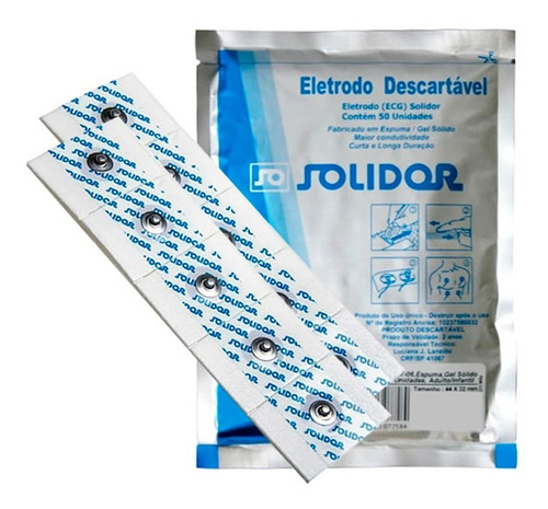 Eletrodo Descartável Solidor Para Ecg Adulto/infantil - C/50