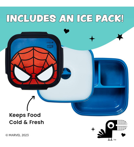 Caja Bento Yoobi Diseno Spiderman 3 Compartimentos Con Hi...