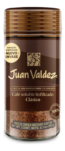 Cafe Juan Valdez 190g. Instantáneo. Soluble Frasco De Vidrio