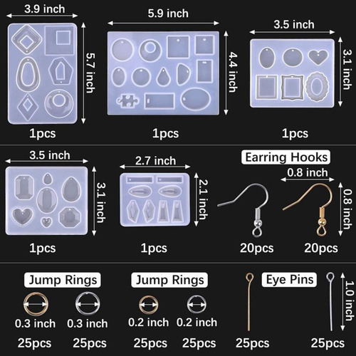195pcs / Set Set De Fabricación De Aretes 5pcs Moldes Para