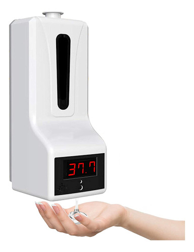 Dispensador De Jabon O Alcohol En Gel Automatico Termometro Color Blanco