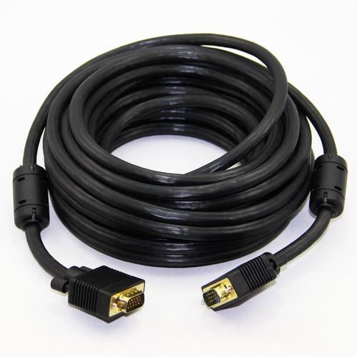 Cable Vga A Vga Macho Doble Filtro 10metros Proyector Lcd Pc