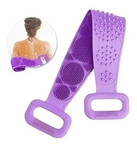 Imagen 7 de 9 de Esponja Silicona Baño Masaje Exfoliante Cepillo Espalda