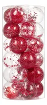 Comprar 24 Adornos De Bola Navidad Transparentes Inastillables Rojos