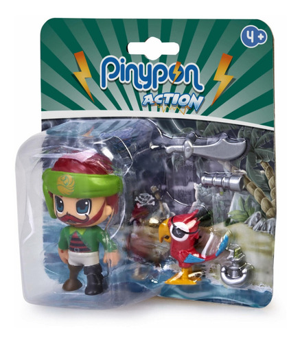 Pinypon Action Pack Figura Piratas Con Animales Loro