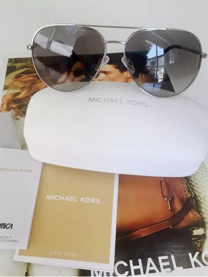 Gafas Anteojos De Sol Michael Kors Aviator Silver Originales