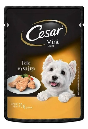 3 Pzas Alimento Para Perro César Filetes Mini Pollo En Su Ju