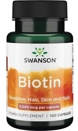 Biotina 5000 Mcg 100 Cápsulas Crecimiento Del Cabello Y Uñas