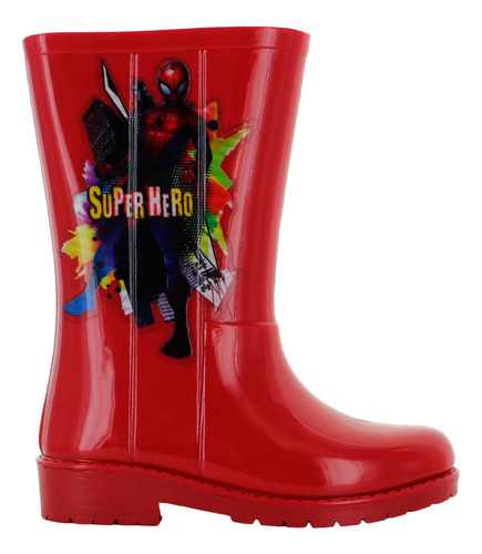 Marvel Spiderman Bota De Lluvia Full Plastic Rojo Niño 81718