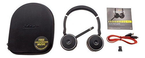 Fones de ouvido estéreo Bluetooth sem fio Jabra Evolve 75 Uc
