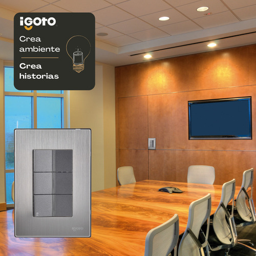 Placa Inox 2 Apagador Sencillo 1 De Escalera De 1 Modulo Color Oxford Corriente nominal 10 A Voltaje nominal 125V
