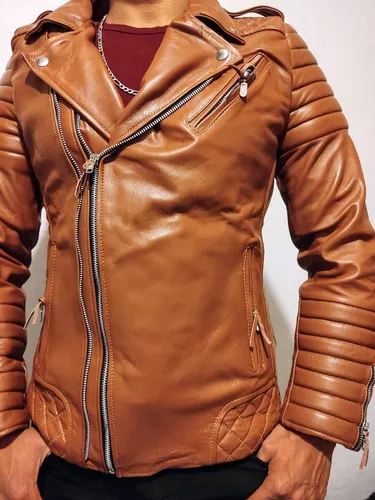 Chamarra de piel cafe hombre new arrivals