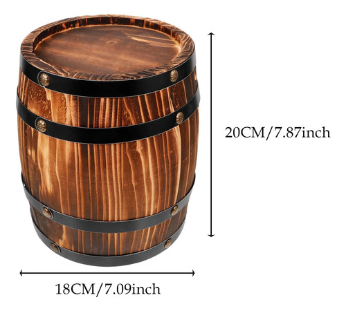 Oak Wine Barrel Gran Capacidad, Retro, Accesorios, S Café