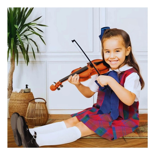 Mini Violino Infantil Plastico Musical Com 4 Cordas E Arco