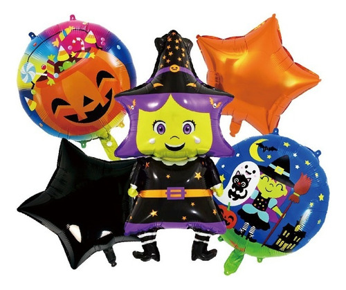 Set De Globos Decoración 5 Uds Celebración Happy Halloween