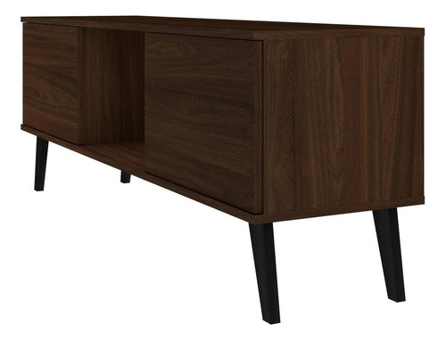 Mueble Rack de TV estilo Moderno y Minimalista color Cafe, Centro de Entretenimiento de Madera MDF