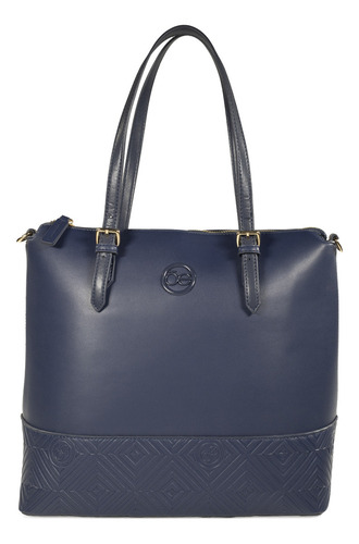 Bolsa Satchel Cloe Para Mujer Atemporal Correa Ajustable Color Azul marino