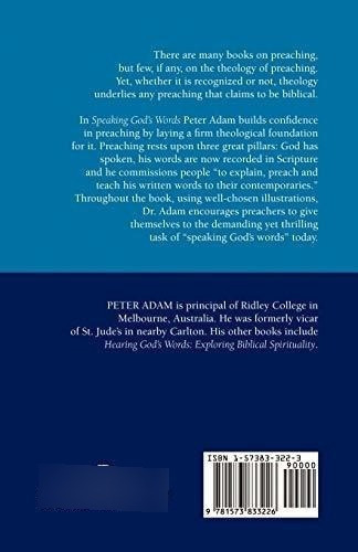 Speaking Gods Words A Practical Theology Of Preachin, De Adam, Pe. Editorial Regent College Publishing En Inglés
