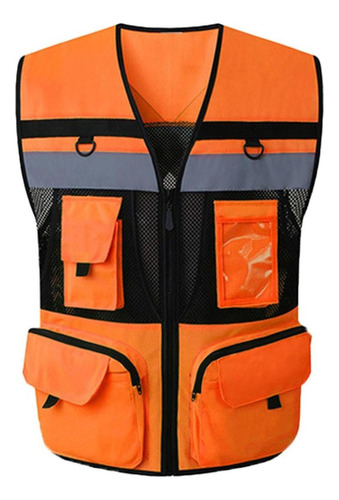 Lightweight Men's Reflective Safety Vest With Straps .